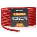 InstallGear 4 Gauge Battery Cable - 25ft Pure Copper OFC Cable, Flexible Power and Ground Wire for Car Audio, Speaker, RV Trailer, Amp, and Battery Wiring - Durable and Heat Resistant Jacket