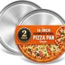 Onader 16 Inch Pizza Pan, Stainless Steel Round Pizza Tray, Set of 2