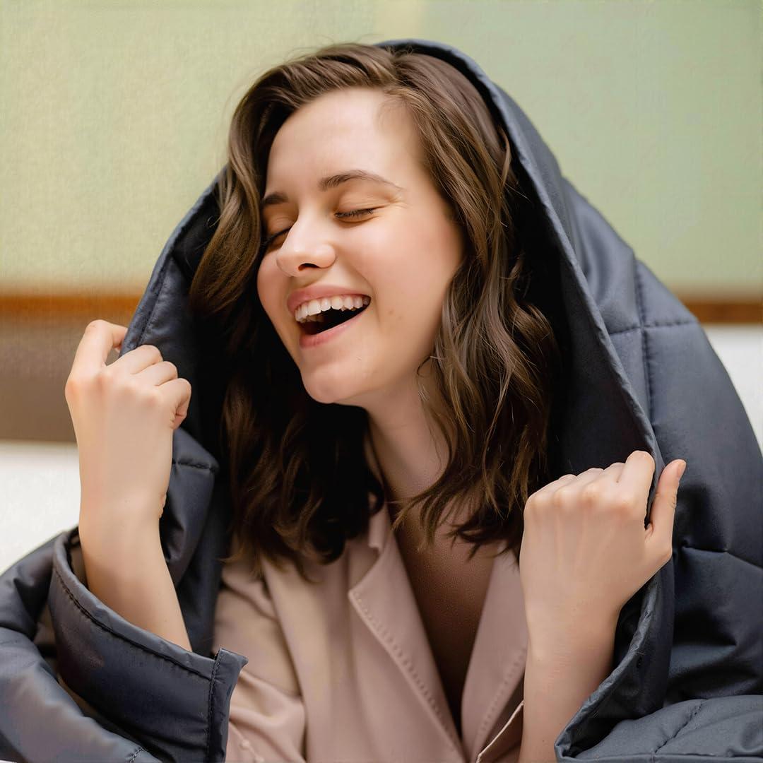 Smart Queen Weighted Blanket for Adults,(60"x80",20lbs Grey) Full Size Soft Cooling Heavy Blanket for Sleeping, Breathable Blanket with Glass Beads Perfect for 190-210 lbs,All Season,Machine Washable