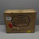 MIZGI Premium Velvet Hangers Pack 50 Pcs Heavyduty - Non Slip Slimline - Velvet Suit Hangers Ivory - Gold Hooks,Space Saving Clothes Hangers