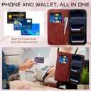 Rssviss for iPhone 17 Pro Wallet Case, Flip Folio Case Compatible with Magsafe, RFID Blocking Card Holder Kickstand, Shockproof iPhone Cover Men Women for iPhone 17 Pro 6.3" Red