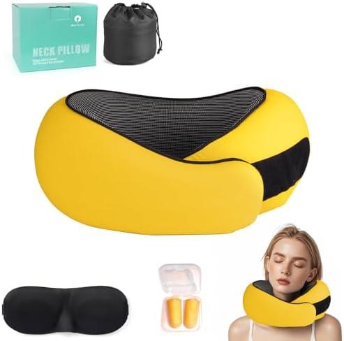 Mlchdykcp 2025 New Travel Pillow, Travel Neck Pillows for Airplane, Neck Pillow Airplane - Memory Foam Neck Pillow for Traveling, Ultimate for Adults and Kids, Yellow Mlchdykcp 2025 New Travel Pillow, Travel Neck Pillows for Airplane, Neck Pillow Airplane - Memory Foam Neck Pillow for Traveling, Ultimate for Adults and Kids, Yellow