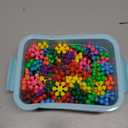 200PCS Interlocking Snowflake Building Block Toy for Kids Ages 3+, Plastic Early Learning Creativity Educational STEM Toy with Carrying Case Safe Material (Rainbow Colors)