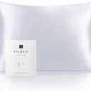 YANIBEST Vegan Silk Pillowcase for Hair and Skin, Standard Queen King Pillow with Hidden Zipper, Soft Breathable Smooth Cooling Pillow for Sleeping (Standard 20"x26", Silver Grey)