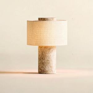 BSOD Travertine Lamp, Rechargeable 10 Inch Stone Table Lamp Marble Wabi Sabi Light Fixture Cordless Touch Dimmable LED Decor for Console, Side, Entryway, Foyer, Counter(Rechargeable Travertine Lamp)