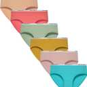 Demifill Teen Girls Underwear Cotton Briefs Soft Panties for Teens Pack of 6 Multipack (14-16 Years, Color004)