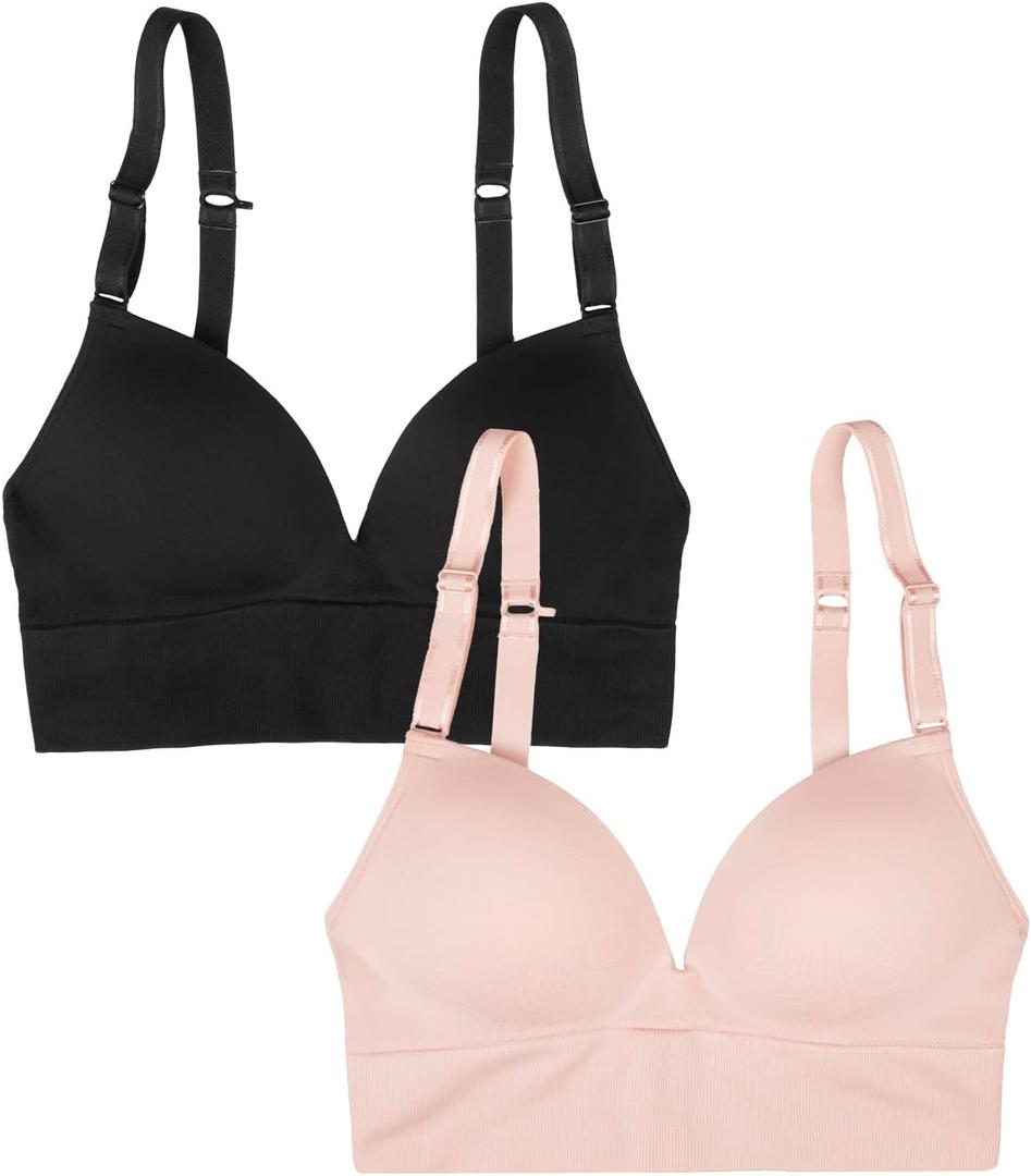 A Fresh Collection Confidence Boost Seamless Push Up Bra 2 Pack (Beige, L) A Fresh Collection Confidence Boost Seamless Push Up Bra 2 Pack (Beige, L)