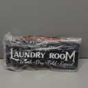 Yerliker Set of 5 Laundry Room Decor for Wall Laundry Room Sign Farmhouse Wooden 7 x 7 Inch Wash Dry Fold Repeat Signs Rustic Wall Art Decor for Bathroom Home(Black, Large)