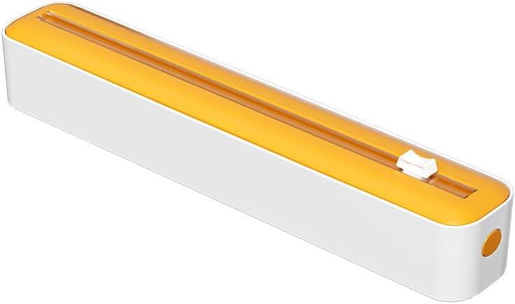 Multi-Functional Cutter | for 12-Inch Wide, 100-Foot Long Plastic Wrap (Up to 1.65-Inch Diameter), Aluminum Foil, Parchment Paper | Easy to Use | 4 Colors | Magnetic, Suction Modes (Yellow)