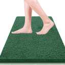 Bathroom Rugs 36x24,Super Absorbent Soft,Thick,Machine Washable Chenille Bath Mat,Non Slip Toilet Floor Rug,Bath Mats for Bathroom Floor, Home Decor Accessories,Dark Green,, 2' x 3' (36"x24" bathroom rugs)