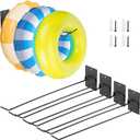 4 Pcs Pool Float Storage Holder, 15.4 Inch Wall Mount Pool Float Organizer Rack with Hangers Metal Adjustable Pool Float Towel Holder for Swimming Ring, Towel, Tools Outdoor Storage