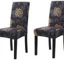 JIAN YA NA Stretch Chair Cover Universal Dining Chair Slipcovers Spandex Fabric 2/4/6 Pieces Chair Protective Cover for Dining Room, Hotel, Banquet, Ceremony (Set of 2, Print 02)