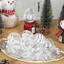 Christmas Ornaments Ball Set-Shatterproof Clear Plastic Decorative Baubles for Xmas Tree House Holiday Wedding Party Decoration, 12 pcs, White 