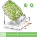 Seed Sprouting Jar Kit - 2 Wide Mouth Mason Jars with 316 Stainless Steel Sprouting Lids Covers, Drip Tray and Stand for Growing Broccoli Alfalfa Beans Sprout (Two Jars)