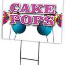 SignMission Cake POPS 18"x24" Yard Sign & Stake | Advertise Your Business | Stake Included Image On Front Only | Made in The USA, 18" X 24" Single Sided