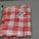 Smiry Oval Table Cloth, Waterproof Vinyl Tablecloth with Flannel Backing, Wipeable Buffalo Plaid Table Cover for Picnic, Indoor and Outdoor (Red & White, 60"x84")