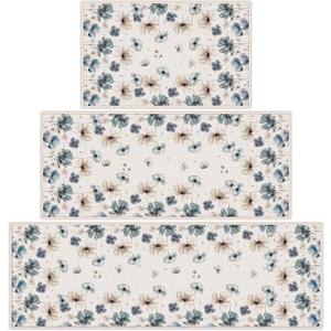 Tinideya Fall Kitchen Rugs Sets of 3 Washable Non Slip Poppy Flowers Pattern Farmhouse Rugs and Mats for Floor with Rubber Backing Floor Carpet for Autumn Thanksgiving Kitchen, Laundry Room, Hallway Tinideya Fall Kitchen Rugs Sets of 3 Washable Non Slip Poppy Flowers Pattern Farmhouse Rugs and Mats for Floor with Rubber Backing Floor Carpet for Autumn Thanksgiving Kitchen, Laundry Room, Hallway