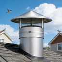 9 Inch Round Chimney Cap,Adjustable Roof Cap for Vents,Chimney Cap with Screen in Stainless Steel,Round Rain Cap for All-Round Chimney Protection,Round Roof Rain Chimney Cover,9 Inch Round Chimney Cap