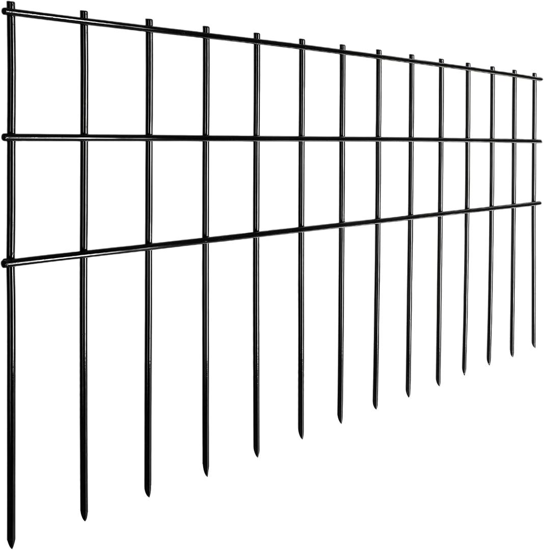 Garden Fencing Animal Barrier 37.5 ft(L)15 in(H), 15 Panels No Dig Fence, Underground Critter Barrier for Decks, Small or Medium Pet Dog Digging Fence Barrier. Rust-Proof Metal Fence Stakes