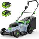 40V Cordless Lawn Mower, 17" Walk Behind Electric 4.0 Ah Battery Powered Lawnmower, 6 Adjustable Cutting Heights, 50L Grass Bag, Brushless Motor, for Garden/Patio/Yark/Lawn