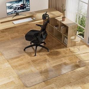 Clear Office Chair Mat for Hard Floors, Plastic Floor Protector for Chairs