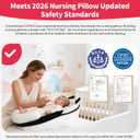 Rootling Baby Feeding Pillow, Anti Overflow Feeding Pillow for Reducing Spit-Up, Safety Nursing Pillow, Baby Lounger Reflux Wedge Breastfeeding, Removable top and Bottom