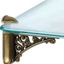 2 Pcs Adjustable Glass Floating Shelf Brackets High Load Capacity Shelf Holder Wall Mount Fit for 0.24"-1.57" Thick Glass Clamps Clip for Bathroom Kitchen Office, Antique Bronze