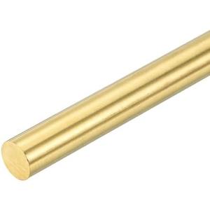 uxcell 1 Pcs 7/16"(11mm) Dia Brass Solid Round Rod, 14"(356mm) Length H62 Brass Lathe Bar Stock Round Brass Rod for DIY Crafts Industry Construction