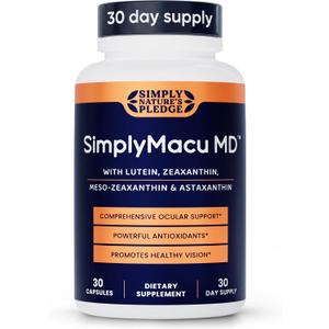 Simply Nature's Pledge Macu MD Eye Vitamins for Vision, 30 Day Supply, BBD: 11/27