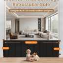 Retractable Baby Gate Extra Wide, 100" Wide Anti-Sagging Pet Gate with 8 Support Rods, 34" Tall Scratch-Resistant Extra Long Dog Gate for Large Openings, Doorways & Open Spaces, Black