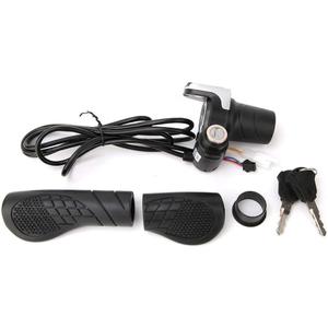1 Pair Throttle Grip, LCD Screen Electric Bike Twist Throttle Grips with Cable and Key Knock for Electric Bicycle