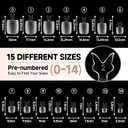 UNA GELLA Toe Nail Tips 504Pcs - Full Cover Matte Squavol Toe Nails Soft Gel Pre-file Gel Toe Nail Tips For Toe Nail Extensions Home DIY Nail Salon Soak Off 15 Sizes