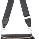 Nylon Crossbody Bags Bum Bag for Women Large Sling Bag Purse with Adjustable Strap（Black）