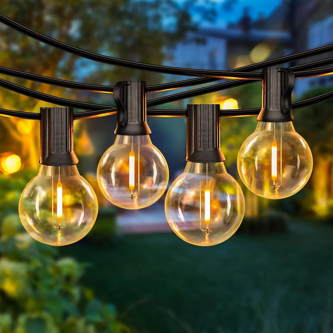 VerRon 50FT LED G40 Globe String Lights, Shatterproof Outdoor Patio String Lights with 50+2 Dimmable Edison Bulbs, 50 Backyard Hanging Bistro Light Waterproof for Balcony Party Wedding Market Cafe