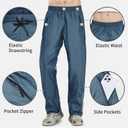Ourcan Men's Rain Pants Over Pants Waterproof Windproof Pants Breathable Lightweight Suitable for Rainy Outdoors, Hiking, Golf, Fishing Blue, Small