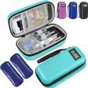 Insulin Cooler Travel Case, Portable Temperature Display Medicine Travel Cooler, Diabetes Case with 2 Reusable Ice Packs TSA Approved for Diabetic Supplies Patent Pending(Seafoam)