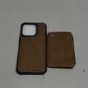 Compatible with Magsafe for iPhone 15 Pro Wallet Case Magnetic Card Holder, RFID Blocking 2 in 1 Detachable Kickstand Shockproof Case for Women Men, Brown