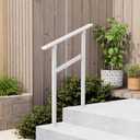 Hand Rails for Outdoor Steps,1-2 Step Railing for Stairs,Adjustable Porch Railing,Hand Rails for Seniors,Outdoor Deck Handrails for Exterior Steps,White