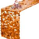 VHH Sequin Table Runner 12 x 108 inches Orange Table Runner, Glitter Runner for Party Wedding Birthday, Party Spring Easter Rustic, Birthday Supplies Decorations (1 Pack).