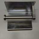 VAEHOLD Self Adhesive Toilet Paper Holder with Phone Shelf Stainless Steel Wall Mounted Toilet Paper Roll Holder - Rustproof and Bathroom Washroom Tissue Roll Holder with Storage Shelf - Silver