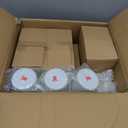 Red Co. 16-Piece Enamelware Metal Dinnerware Set for 4, Solid White/Navy Blue Rim