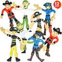 ArtCreativity Bendable Pirate Figures - Set of 12 Flexible Pirate Toy Figures for Kids, Fun Party Favors & Goody Bag Stuffers, Stress Relief Fidget Toys for Boys & Girls, Great Piata Fillers
