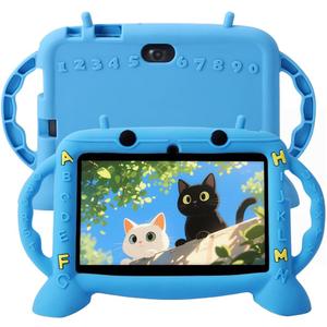 Kids Tablet, 7 inch Tablet for Kids 3-10, Educational Learning Toddler Tablet Android 11, 3GB RAM+32GB ROM Storage, Google Play YouTube (Blue)
