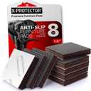 Non Slip Furniture Pads 8 pcs 1 1/2" X-Protector - Premium Furniture Grippers! Self-Adhesive Rubber Feet Furniture Feet - Ideal Non Skid Furniture Pad Floor Protectors - Keep Furniture in Place!