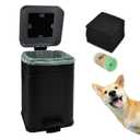 Dog Poop Trash Can for Outdoors Dog Waste Station with Lid Hands-Free Pedal 1 Gallon Container Home Kitchen with 1 Roll 50PCS Biodegradable Bag & 6 Activated Carbon Filter T-5L-F-B