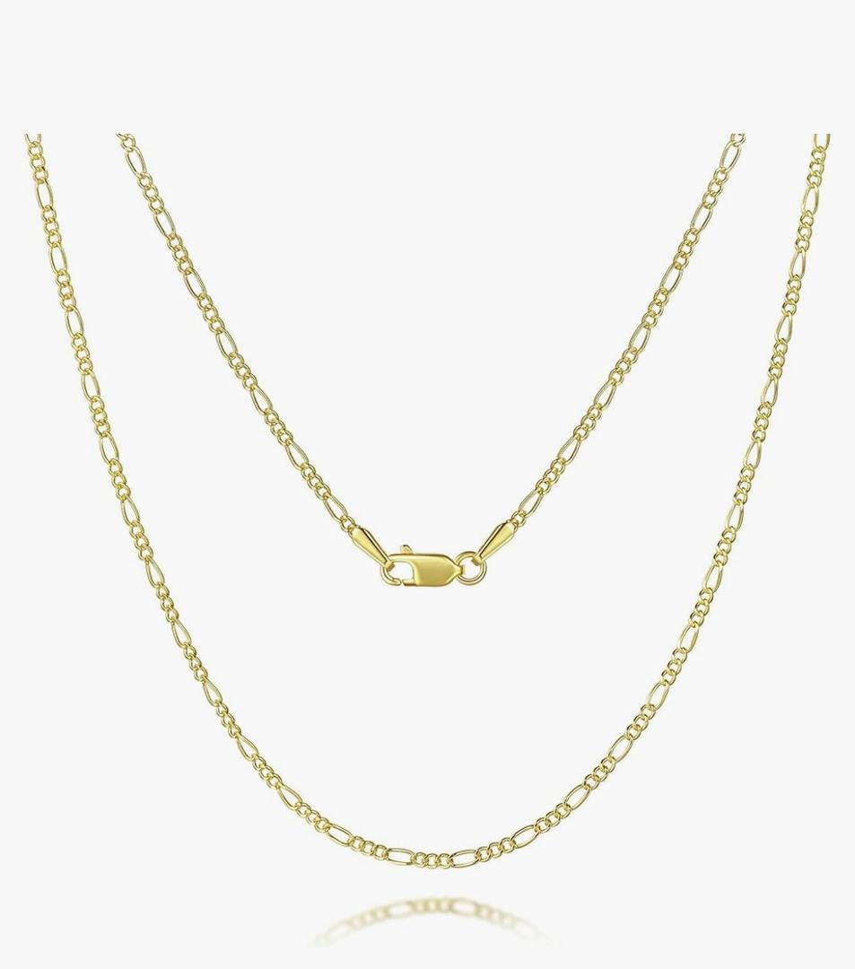 CROCHETFUN
14K Gold Necklace for Women Figaro Gold Chain for Men Dainty Necklace for Women Sleek and Subtle Design Necklaces for Womens Trendy 16-24 Inches