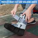 Shyyween 2 Pcs Air Cam Walking Boot Covers for Medical Fracture Waterproof Cast Boots Shoe Covers for Broken Foot Ankle Recovery Protection Machine Rain(Black,Large)