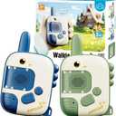 Dino Walkie Talkies for Kids,Dinosaur Toddler Walkie Toys for Kids 5-7 Walkie Talkies 1 Pack Birthday Toy Gifts for 3 4 5 6 7 8 9 Year Old Boy Girls Radio Toy for 3-12 Boys Outdoor Game (Green)