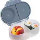 b.box Snack Box Reusable Snack Containers with Lids 2 compartments, Bento Box for kids and toddlers, Leakproof Lunch Box, BPA free and Dishwasher Safe Snack Container (Chill Out, 1 3/4 Cup)