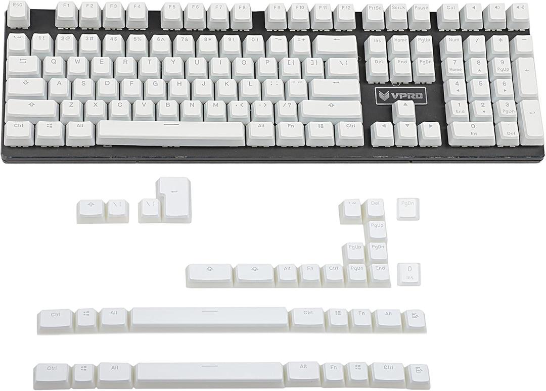 YMDK ANSI ISO PBT Doubleshot Shine Through Pudding Keycaps Suitable for MX Mechanical Keyboard Corsair Razer DK SF KBD75 68 Keychron (White Pudding Full Set)